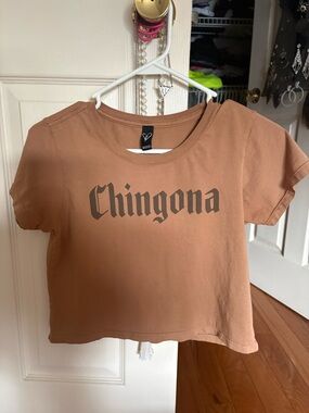 Windsor Tan 'Chingona' Crop Tee
